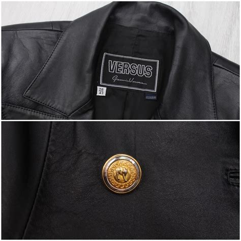 versace versus jacket gold buttons|VINTAGE GIANNI VERSACE VERSUS Leather Jacket Double .